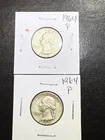 (2 Coins)  1964 P Washington Silver Quarters