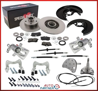 Bremse für VW Golf 1 2 3 Umbausatz hinten Scheibenbremse 5x100 Bremsscheibe HA - Bild 1 von 4