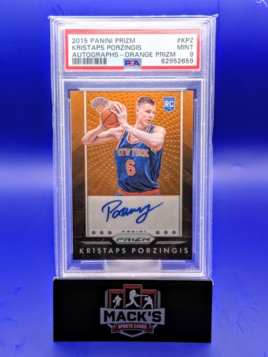 Kristaps Porzingis [Orange Prizm] #KPZ 2015 Panini Prizm Autographs card