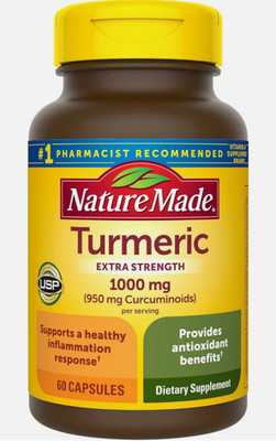 Nature Made Extra Strength Turmeric Curcumin with Black Pepper, 1000mg, 60 Count