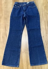 Vtg Jordache Dark Denim Jeans Mid Rise Boot Cut Size 5/6 24x30 Y2K 5 Pocket