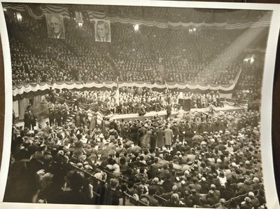 Roosevelt campaign speech Madison Square Garden NYC, 1940, Original Press Photo