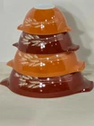 Pyrex Autumn Harvest Cinderella Mixing Bowls 4 Piece Set 444 443 442 441