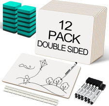 12 Pack Small White Boards, 9"X12" Double Sided Personal Dry Erase Boards Portab