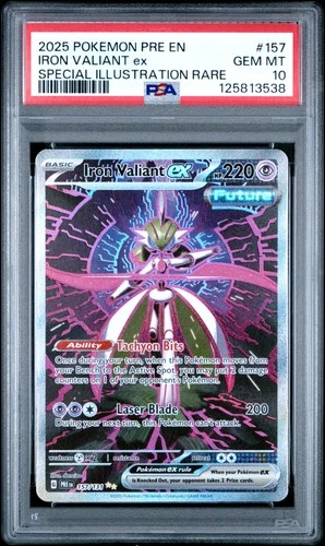 2025 POKEMON PRE EN-PRISMATIC EVOLUTIONS #157 IRON VALIANT EX PSA 10