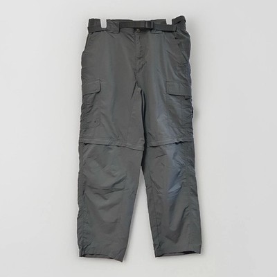 Columbia Mens Gray Convertible Zip Off Pants Size M 32 Hiking Trail Flaws