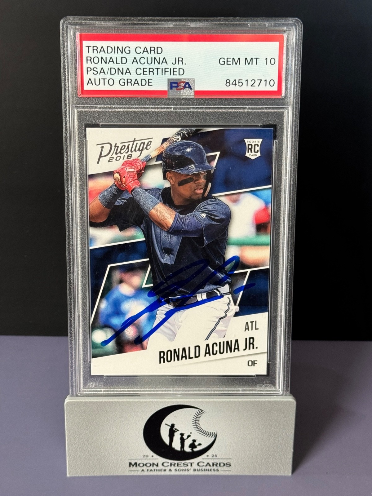 Ronald Acuna Jr. (RC) Auto | PSA/DNA GEM MINT 10 -- 2018 Panini Prestige ⚾️ #8