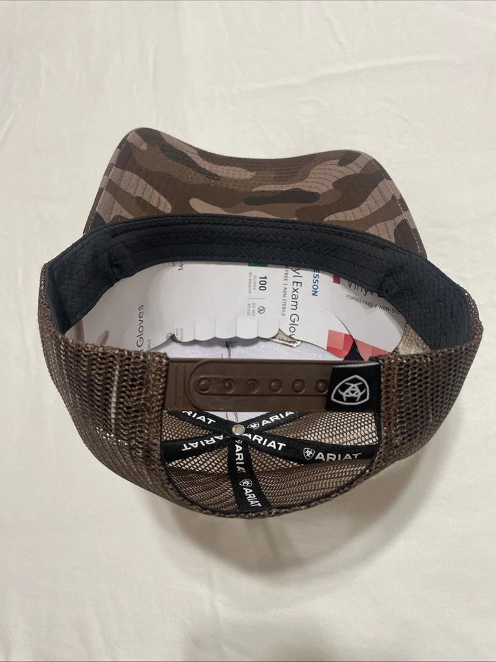 Gorra Ariat Para Hombres B-Fit Escudo Logo Malla Espalda Snapback Sombrero Foto 4 de 4