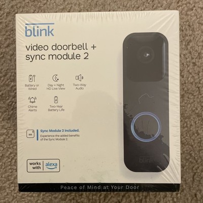 BLINK SMART WIFI VIDEO DOORBELL + SYNC MODULE 2 NIB SEALED WIRED/WIRELESS New