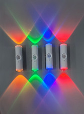 4PCS USB Rechargeable RGB LED Night Light Motion Sensor Wall Lamp Magnetic Light