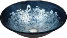 Anzzi LS-AZ212 Chrona 17-7/10" Glass Vessel Bathroom Sink - Silver