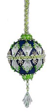 The Cracker Box Inc xmas Ornamen Kit Art Deco on Navy ball w silver and lime