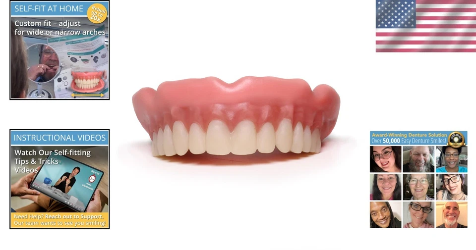 Dentadura para hervir y morder de ajuste personalizado para sonrisas seguras Foto 2 de 4