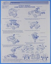 2 SIDED GI JOE 1984 VAMP & HAL BLUEPRINTS & INSTRUCTIONS SEARS EXCLUSIVE REPRINT