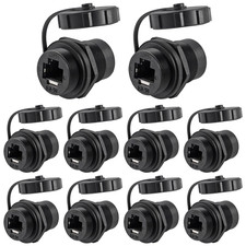10Pcs RJ45 Connector CAT6 8P8C Panel Mount Shielded Ethernet LAN Bulkhead Ethern