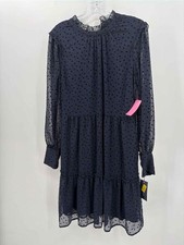 Tommy Hilfiger Navy Size 8 Midi Long Sleeve Dress