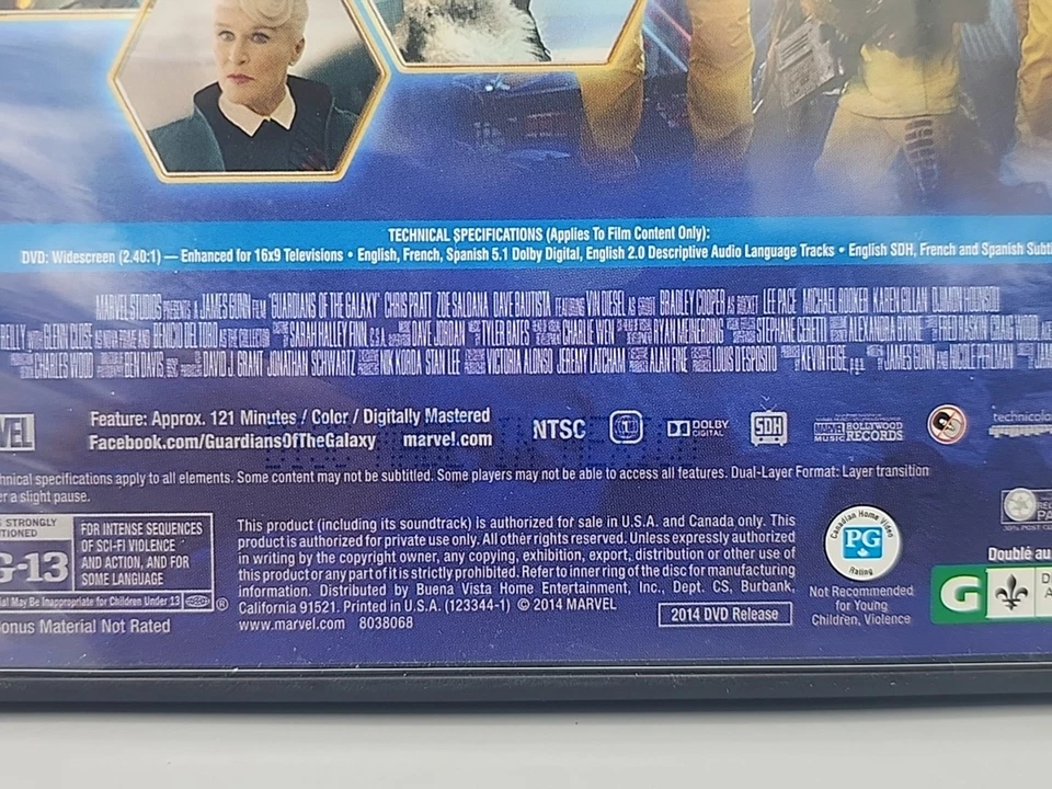 Marvel: Guardians of the GalaxyDVD 2014 Superhero Comedy - Image 4 of 4