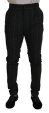 DOLCE & GABBANA Pants Cotton Black Striped Men Trousers IT48/W34/M RRP 980usd