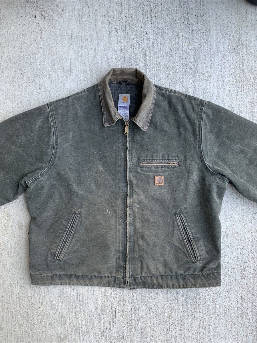 Carhartt Detroit Jacket J97 XL XLARGE Moss Green Blanket Plaid 