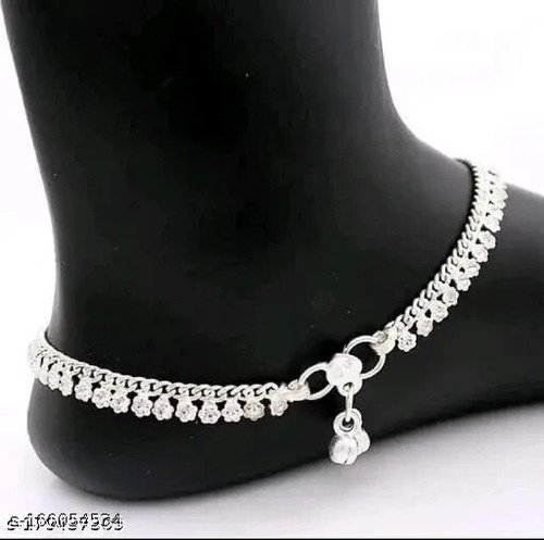 Ring Linked Pure Silver Platted Anklet Guaranteed Long Life Silver Payal Pajeb a - Picture 11 of 19