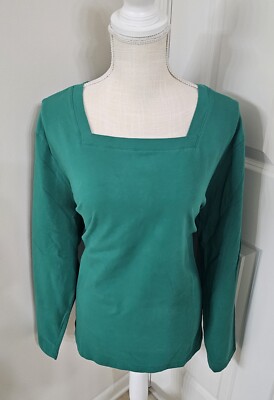 Liz & Me Essentials T-shirt Tee Top Blouse Grwen Long Sleeve Size 1X 18-20