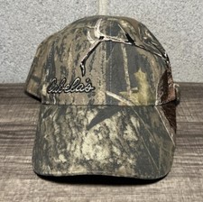 Vintage Cabelas Spell Out Embroidered Deer Camouflage Adjustable Hat Cap OSFM