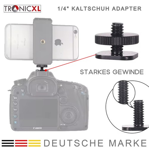 3 x adaptateur Hot Shoe 1/4 pouce vis pour appareil photo reflex numérique Coldshoe GoPro - Photo 3/7