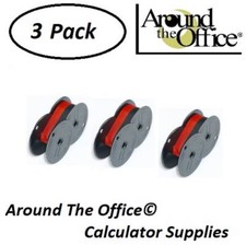 SHARP Model EL-1057 Compatible Calculator RS-6BR Twin Spool Black  Red Ribbon