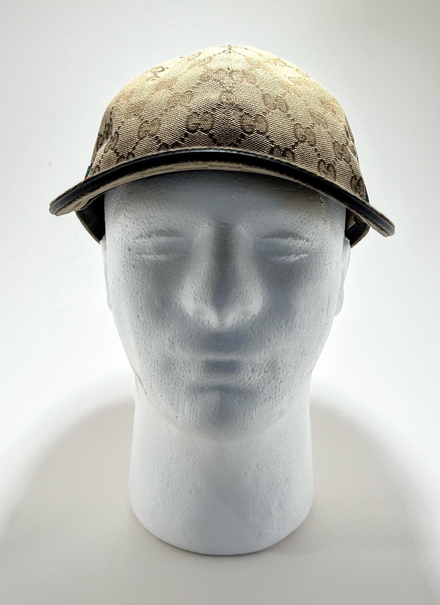 GUCCI GG Canvas Web Sherry Line Cap M Beige Green Red Style GUCCI GG Canvas Web Sherry Line Cap M Beige Green Red Style