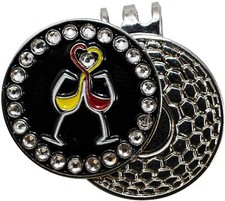 Golf ball marker with magnetic hat clip : Wine with Love