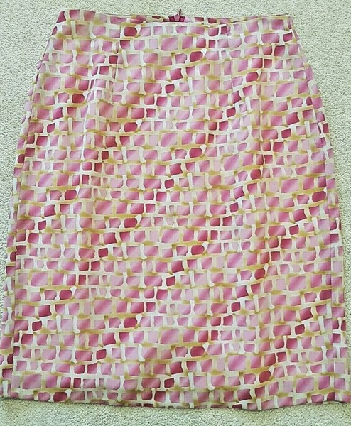 Women's Rivette & Blair Pink And Yellow Colourful Pattern Summer Skirt Size 10