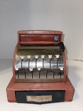    Antique VINTAGE 1960 LITTLE LEARNERS RED Metal TOY CASH REGISTER. ALST