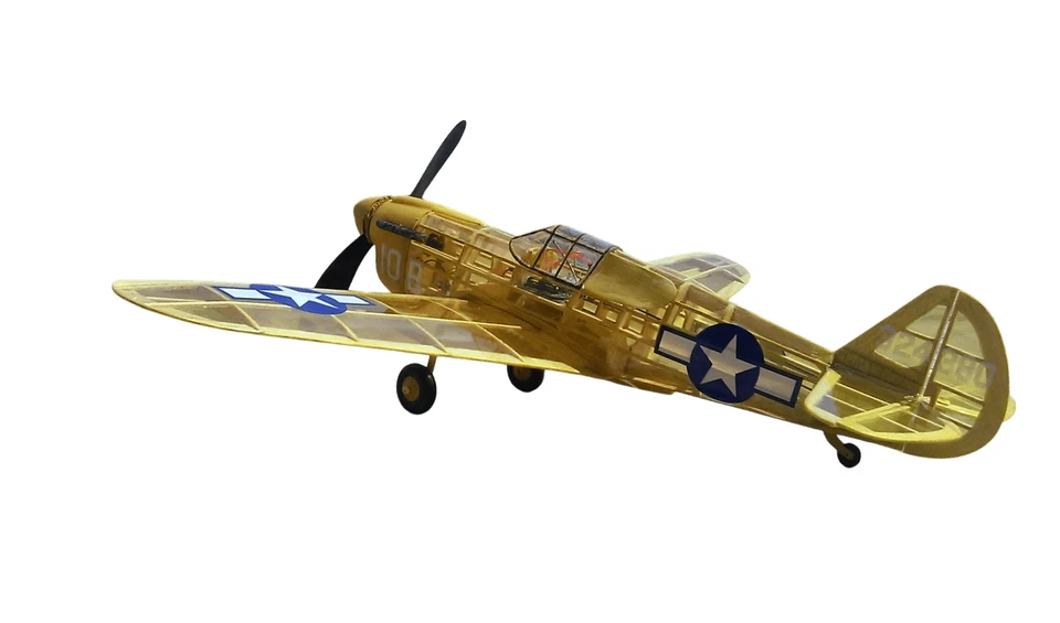 Guillow's Aereo Balsa P-40 Warhawk tagliato al laser Scala 1:16 - Immagine 3 di 4