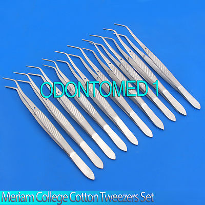 100 Pieces O.r. Grade Meriam College Cotton Tweezers Dental Instruments