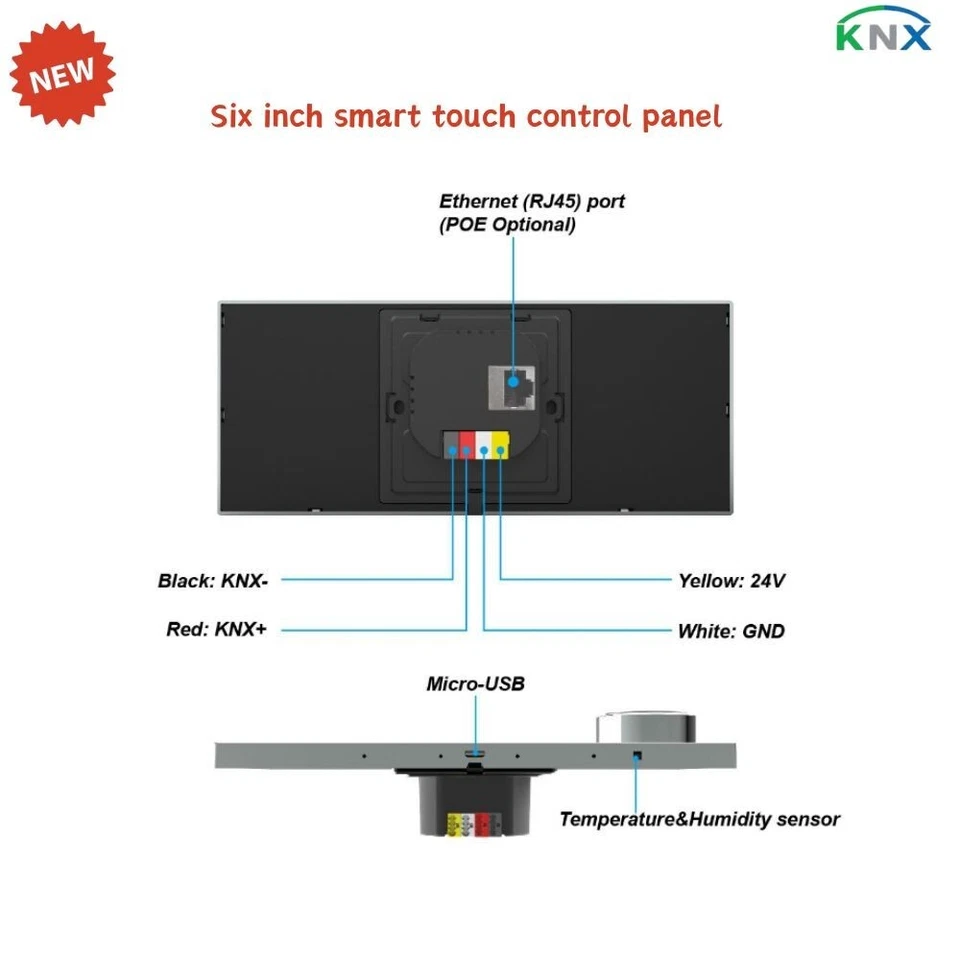 Panel de control táctil inteligente KNX de 6 pulgadas panel de hogar inteligente knx interruptor knx Foto 4 de 4