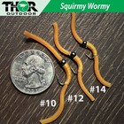 Squirmy Wormy 6 Pc, Tan Size #10 Barbless Wet Worm Trout Fly Fishing Flies S5 — photo 4