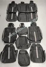 2015 - 2020 Ford F-150 XLT SuperCrew Leather Seat Covers Black Gray SEMA Edition