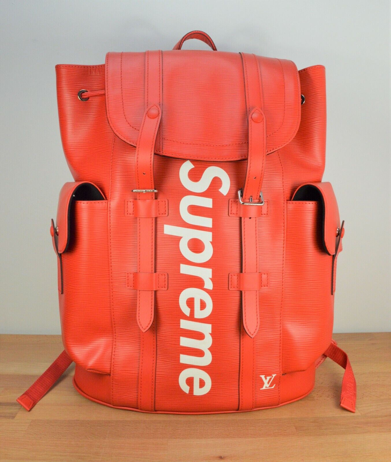 Louis Vuitton Red Supreme backpack