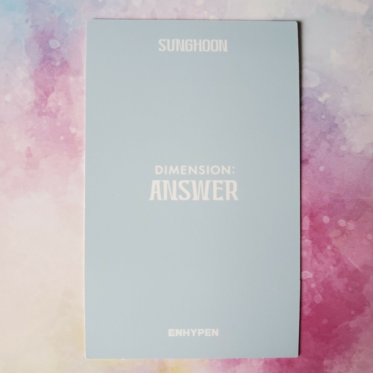 ENHYPEN SUNGHOON Photo card DIMENSION ANSWER Album Weverse Limted