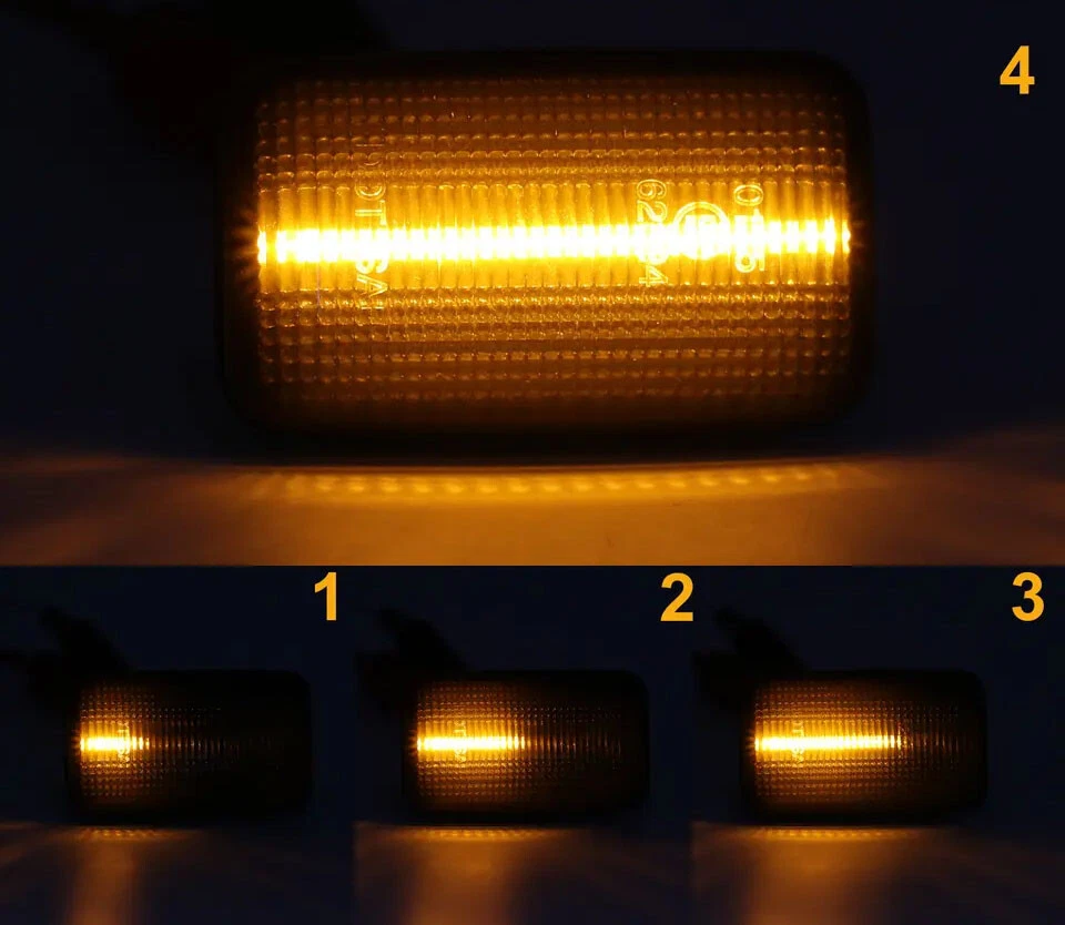 Luces de señal de giro LED de marcador lateral ámbar 2 piezas para Porsche 911 964 993 Audi Golf Foto 3 de 4