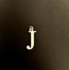 Sterling Silver 925 Block Letter "J" Initial Charm Pendant--EUC --SHIPS FREE 