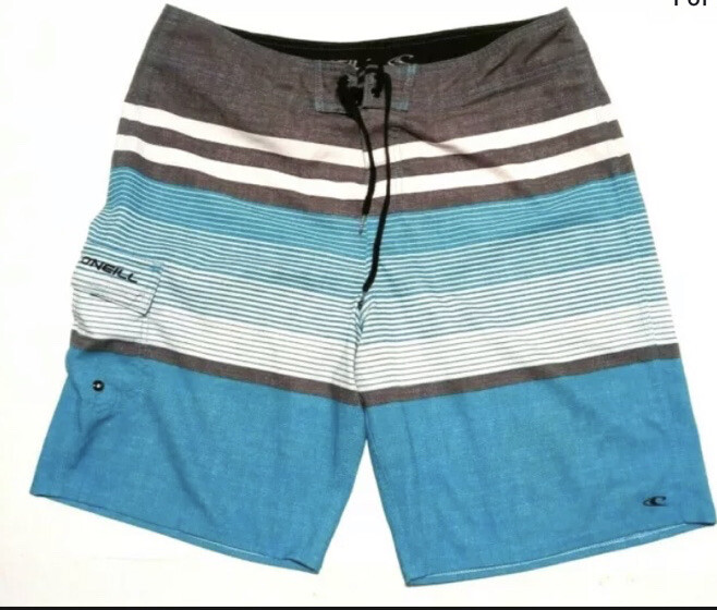Mens Oneill Casual Board Shorts Swim Trunks Blue & Gr… Gem