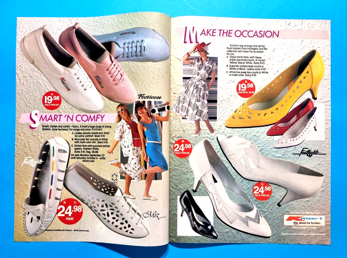 Magazine Print AD -2 page Kmart Catalog Vintage Shoes Footwear
