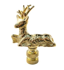 Lamp Finial-DEER-Polished Brass Finish, Highly detailed metal casting,FS
