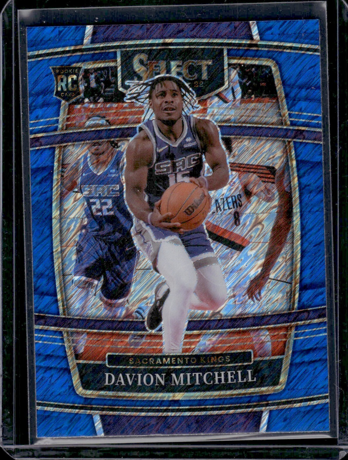 Davion Mitchell Rookie 2021-22 Select Concourse Blue Shimmer Prizm RC #23 Kings