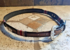 Vintage Silver Creek Womens Belt Concho Hearts 28" Brown Leather Western