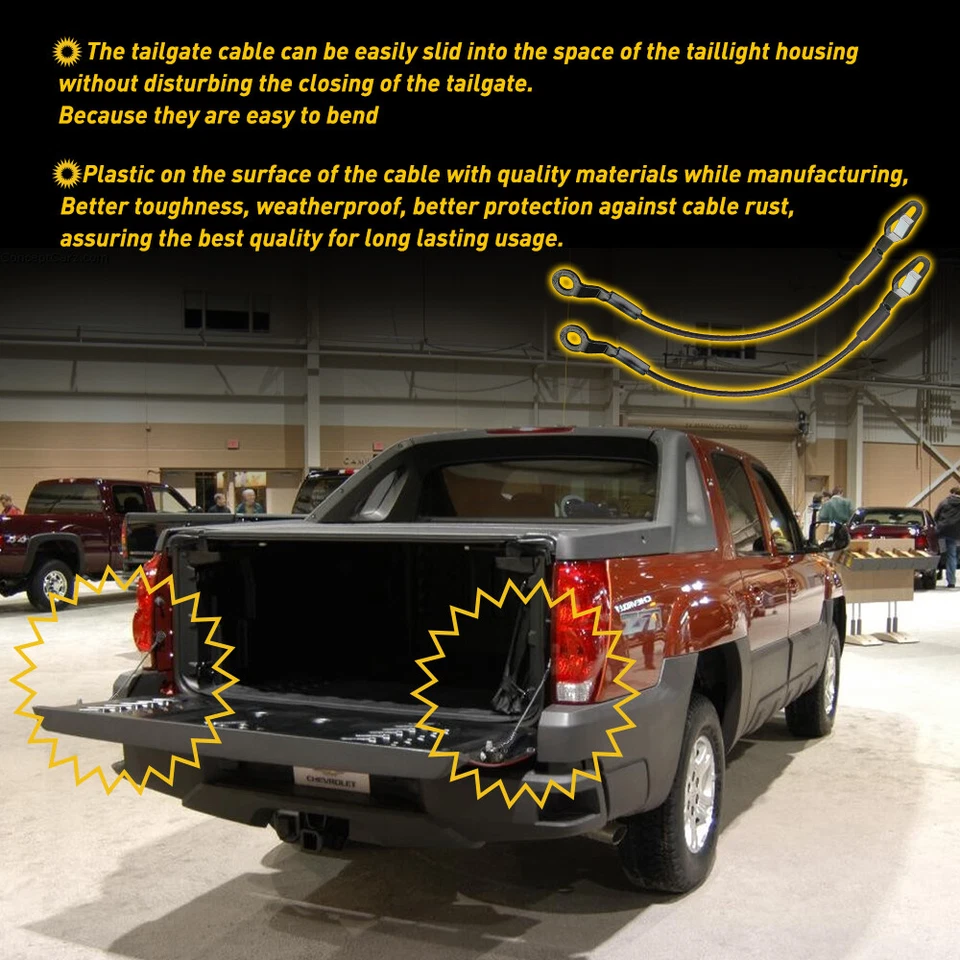 Un par de cables de puerta trasera para Chevrolet Silverado 1500 GMC Sierra 1500 1999-2006 Foto 3 de 4