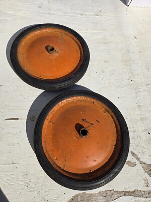 Set of 2 Vtg 10x1.25 Soap Box Derby Car Wagon Wheels & Tires Original Goodyears