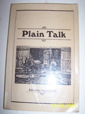 INDIANA INTEREST ''PLAIN TALK'' Edited by Carol Burke -Purdue University Press '83