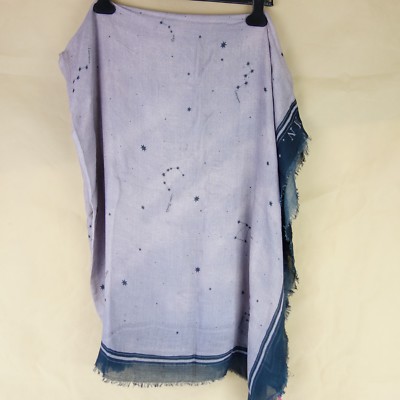REPEAT Damen Schal Tuch One Size Modal Kaschmir Lila Blau Astrologie NP 109 NEU